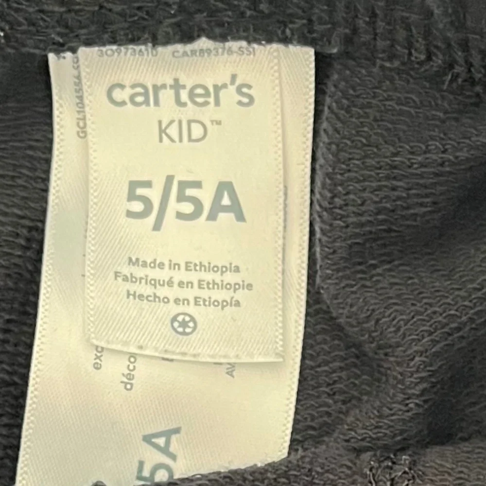 Carter's Children Place Shark Tee and Black Shorts Size 5